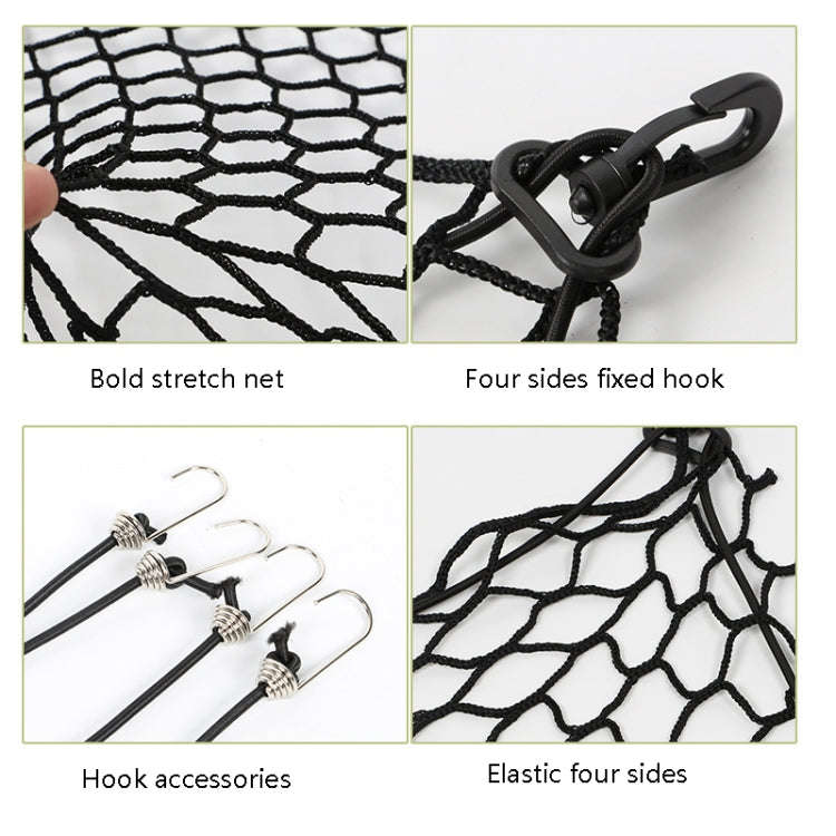 Car Pet Isolation Net Car Back Seat Dog Barrier Safety Net(120x70cm 4 Side Rubber Band)