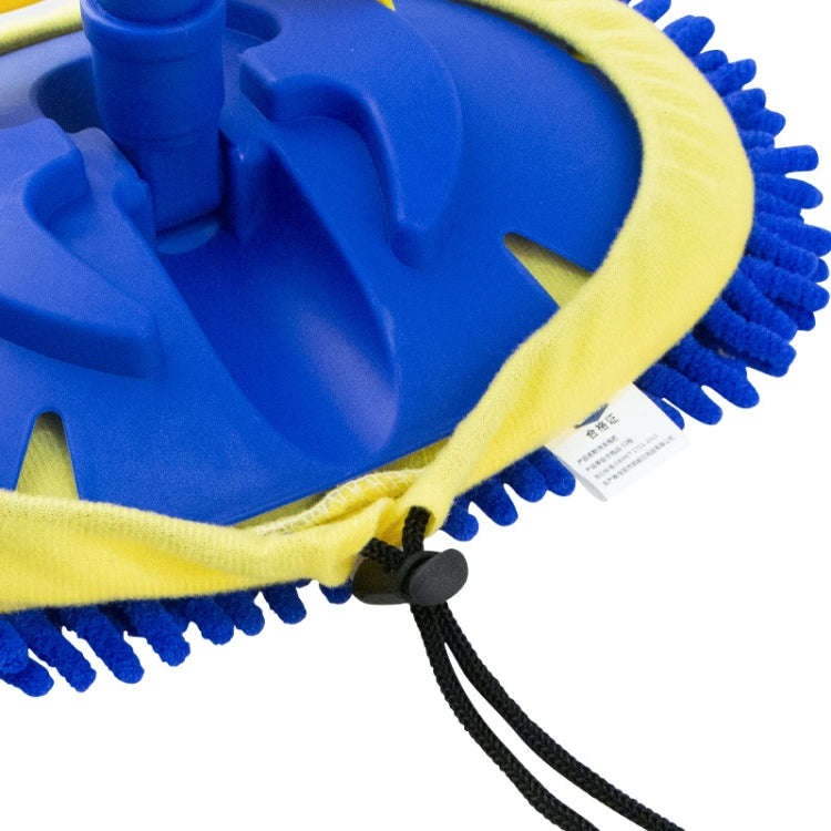Chenille Water Brush Telescopic Rotary Roller Brush Cleaning Mop(Royal Blue)