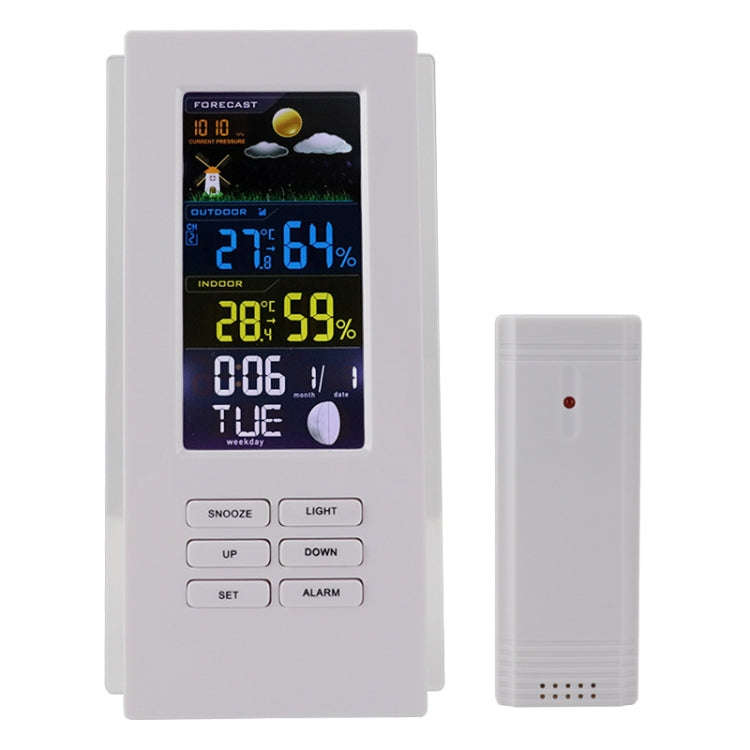 Wireless Colorful Screen Indoor And Outdoor Temperature Humidity Meter Barometer Smart Digital El...