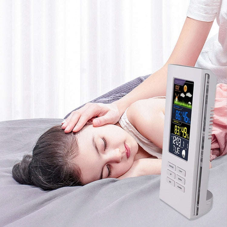 Wireless Colorful Screen Indoor And Outdoor Temperature Humidity Meter Barometer Smart Digital El...