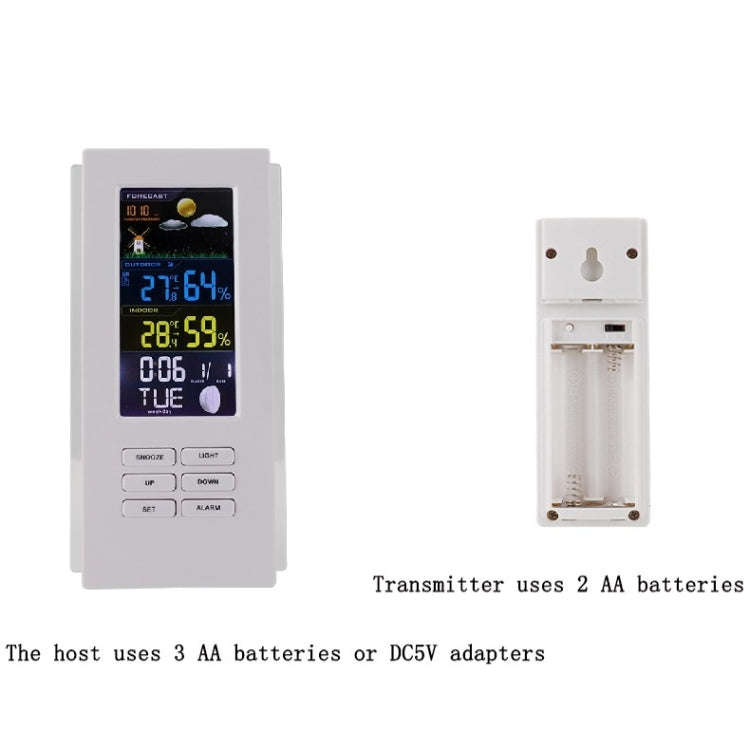Wireless Colorful Screen Indoor And Outdoor Temperature Humidity Meter Barometer Smart Digital El...