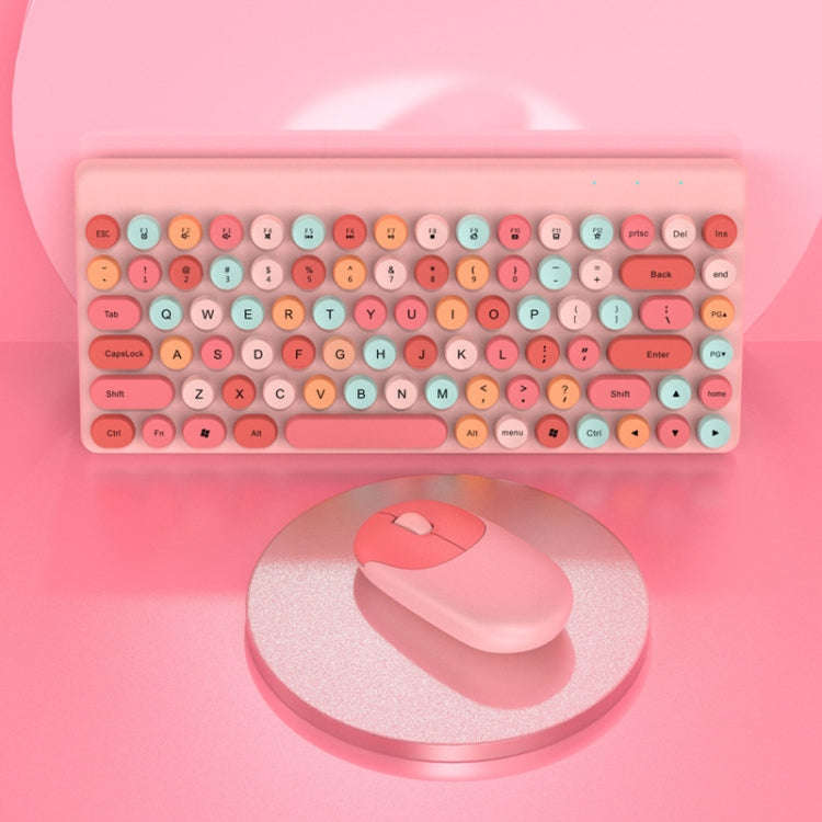 FV-W10  86-Keys 2.4G Wireless Keyboard and Mouse Set(Pink Mixed)