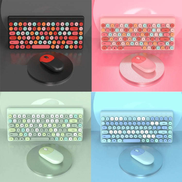 FV-W10  86-Keys 2.4G Wireless Keyboard and Mouse Set(Pink Mixed)