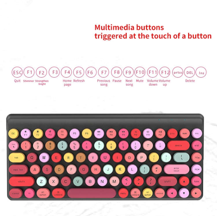 FV-W10  86-Keys 2.4G Wireless Keyboard and Mouse Set(Pink Mixed)