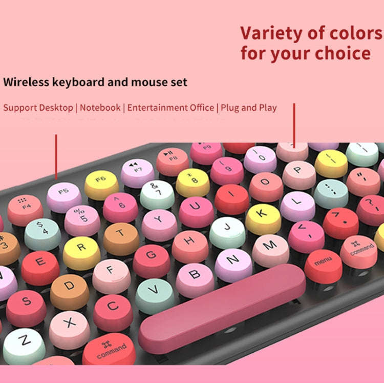 FV-W10  86-Keys 2.4G Wireless Keyboard and Mouse Set(Blue Mixed)