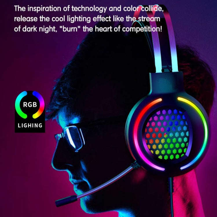 FOREV G99 USB RGBHead-Mounted Wired Headset With Microphone, Style: 7.1 Channel  (Colorful Light ...