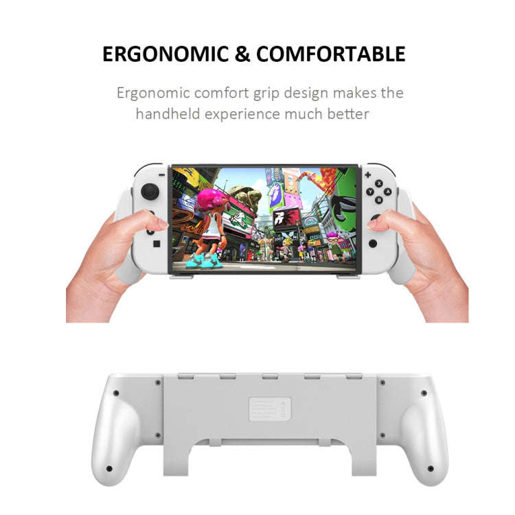 JYS NS218 Multifunctional Game Console Integrated Protective Case With Grip  For Switch OLED(White)