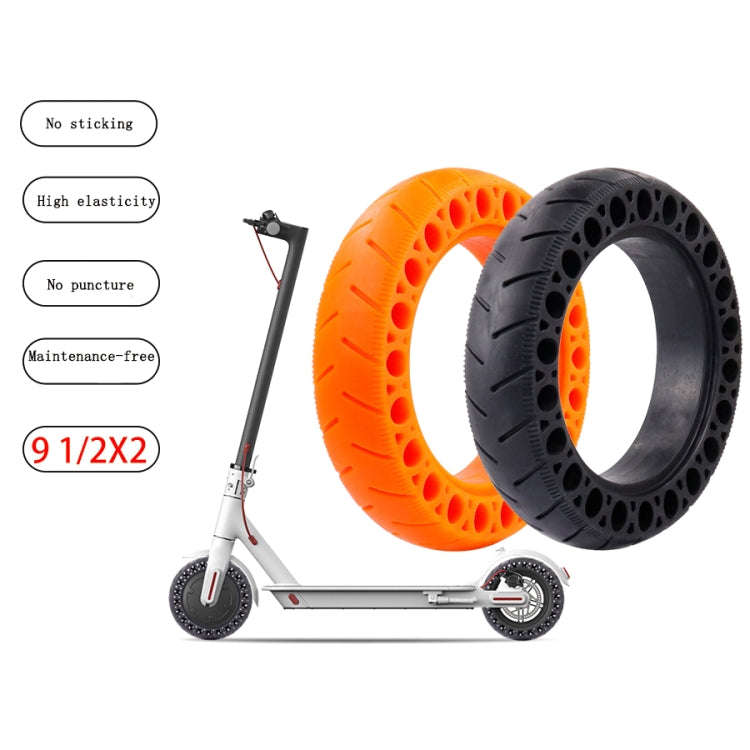 9.5 inch Electric Scooter Shock-Absorbing Honeycomb Solid Tires For Xiaomi Mijia M365(Orange)