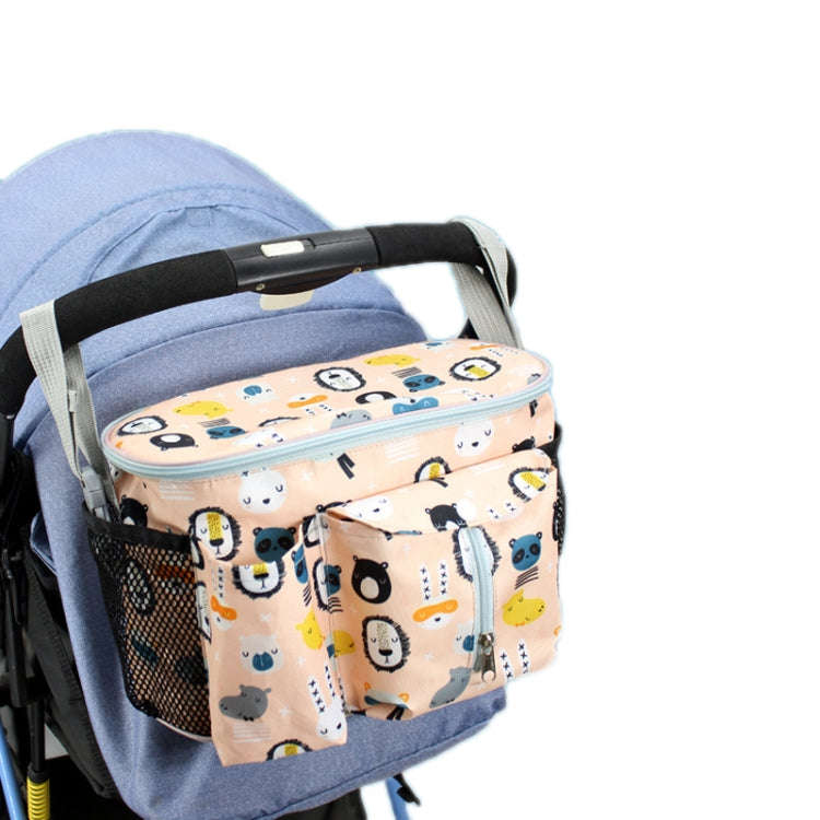 Multifunctional Baby Stroller Storage Bag, Colour: Yellow Zoo + Side Pocket