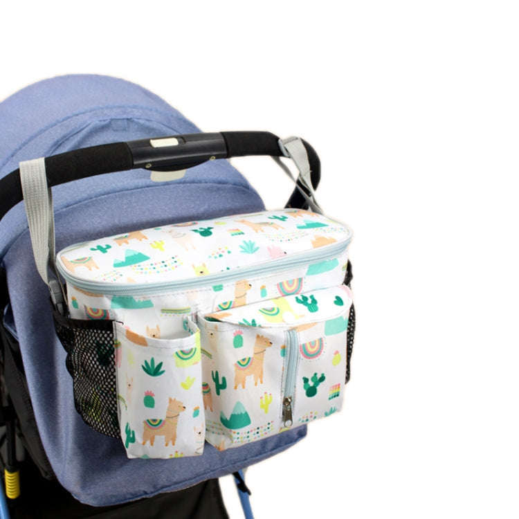 Multifunctional Baby Stroller Storage Bag, Colour: White Alpaca + Lateral Pocket