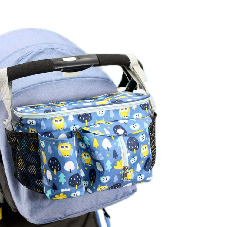 Multifunctional Baby Stroller Storage Bag, Colour: Tibetan Owl + Side Pocket