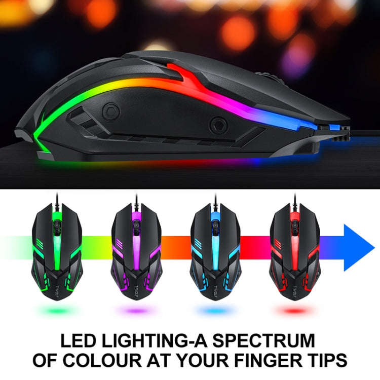 T-WOLF TF-800 4 in 1 Gaming Luminous Keyboard Mouse Headset Set(English Version)