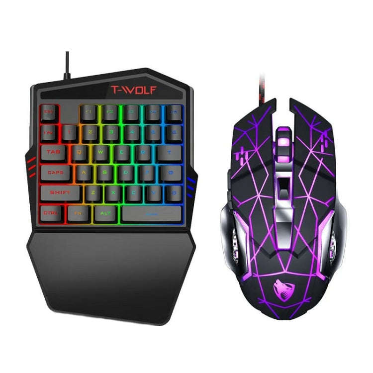 T-WOLF Mobile Gaming One-Handed KeyboardSpecification TF-900 Set