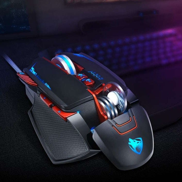 T-WOLF V9 8 Keys 3200 DPI Gaming Macro Definition Mechanical Wired Mouse(Silver)