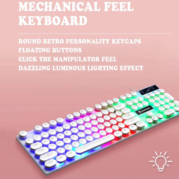 Shipadoo LD-122 4 in 1 Girly Glowing Keyboard + Mouse + Earphone + Mouse Pad Set(Pink Punk)