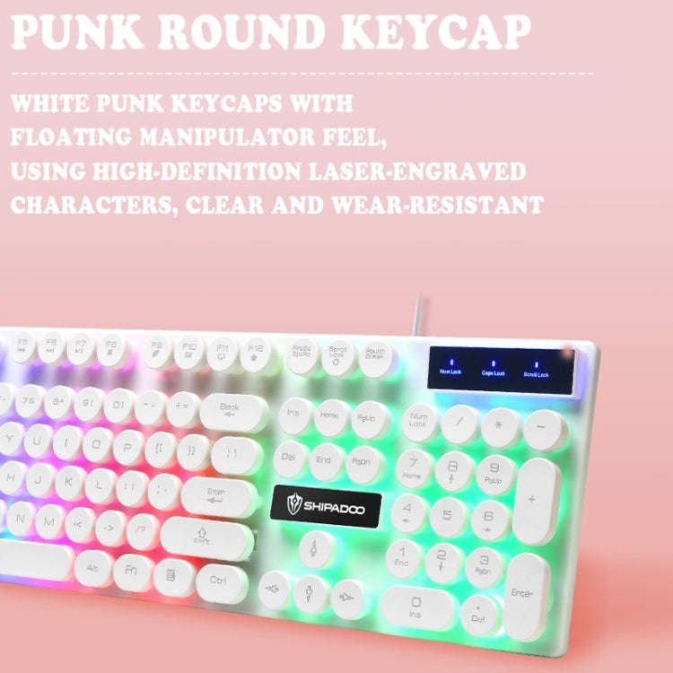 Shipadoo LD-122 4 in 1 Girly Glowing Keyboard + Mouse + Earphone + Mouse Pad Set(Pink Punk)