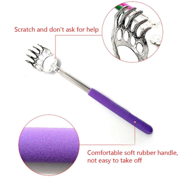 Bear Claw Shape Stainless Steel Telescopic Massage Scratcher, Random Color Delivery(Feet)