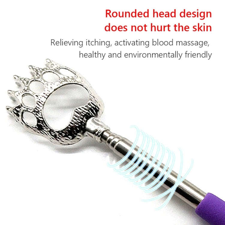 Bear Claw Shape Stainless Steel Telescopic Massage Scratcher, Random Color Delivery(Feet)