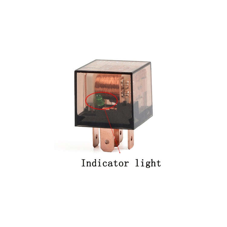 5 PCS 100A Automotive Relay With Indicator Light(12V 4 Plug 100A)