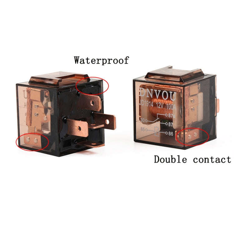 5 PCS 100A Automotive Relay With Indicator Light(12V 4 Plug 100A)