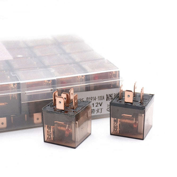 5 PCS 100A Automotive Relay With Indicator Light(12V 4 Plug 100A)