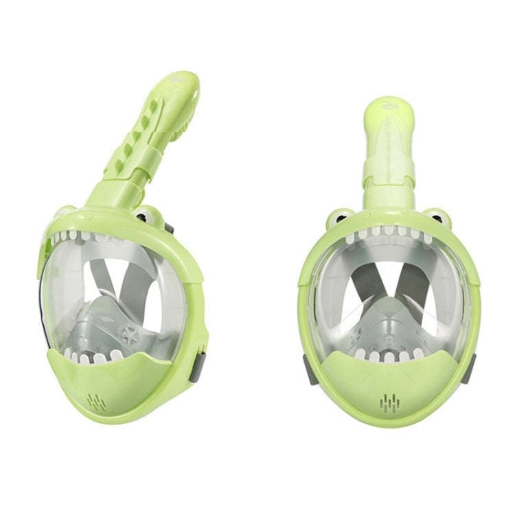 Cartoon Kids Full Dry Diving Mask Swimming Anti-Fog Snorkeling Mask, Size: XS(Dinosaur)
