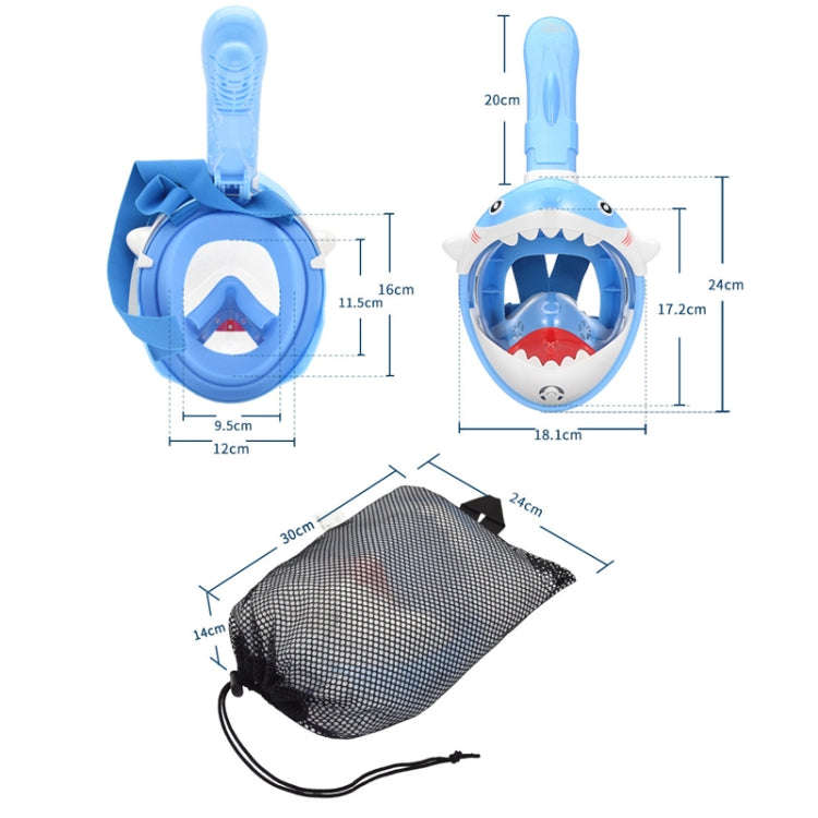 Cartoon Kids Full Dry Diving Mask Swimming Anti-Fog Snorkeling Mask, Size: XS(Hippo)