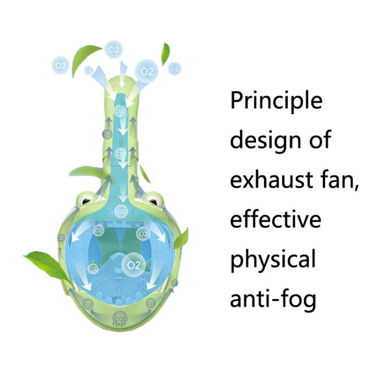Cartoon Kids Full Dry Diving Mask Swimming Anti-Fog Snorkeling Mask, Size: XS(Hippo)