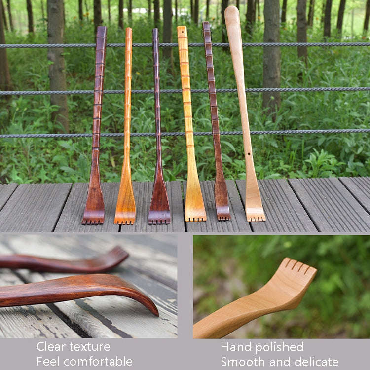BQR01 Back Scratcher Long Handle Wooden Massage Scratcher, Style: Bamboo Section Red