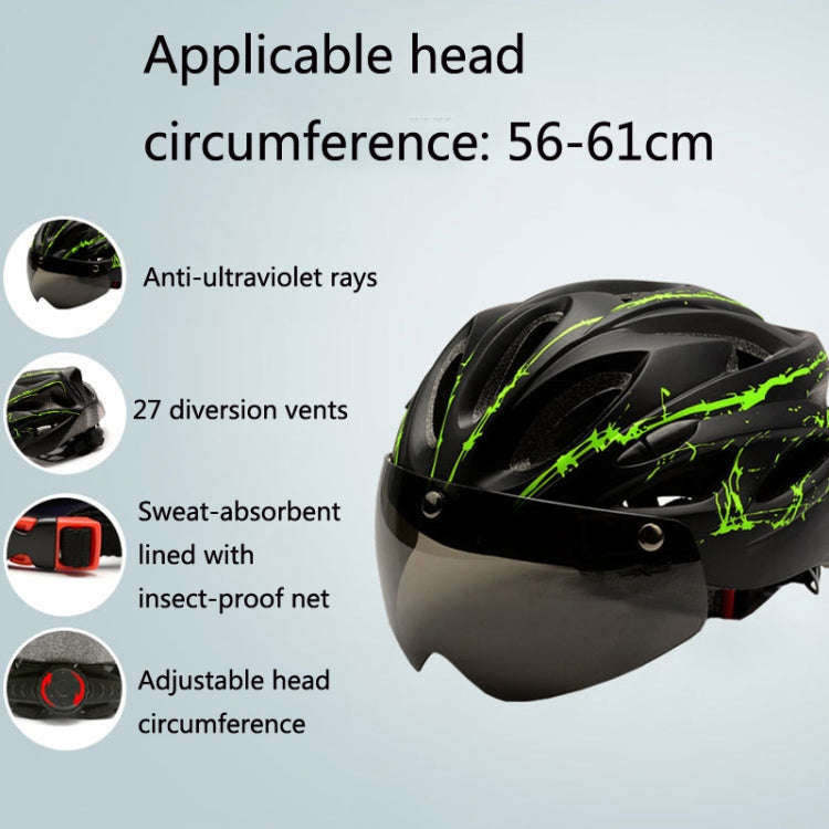 RZ285 Bicycle Outdoor Riding Helmet With Goggles(White Black)