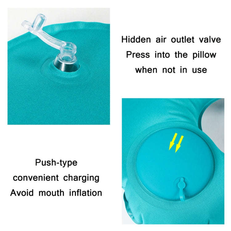 Travel Inflatable Press U-Shaped Neck Guard Pillow, Colour: Milk Silk U018-04Blue