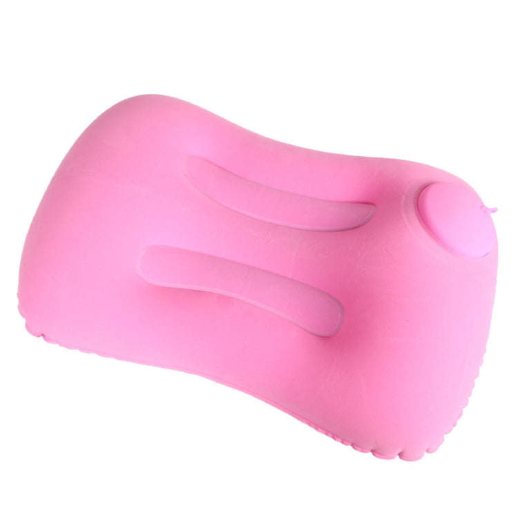 Travel Inflatable Press U-Shaped Neck Guard Pillow, Colour: Flocked U019-03Rose Red)