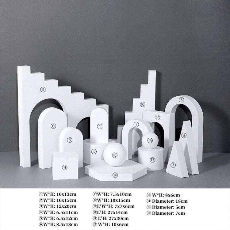 16 In 1 Photography Geometry Foam Cube Photo Studio Props(White)