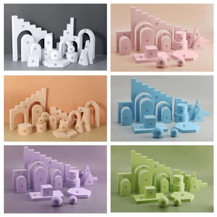 16 In 1 Photography Geometry Foam Cube Photo Studio Props(White)