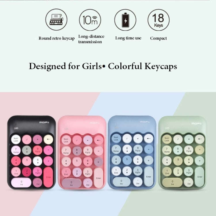 MOFii X910 2.4G 18 Keys 1600 DPI Wireless Numeric  Keypad(Pink)