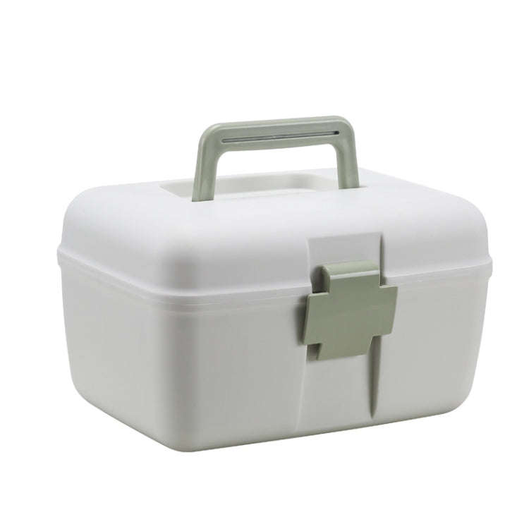 Household Sealed And Divided Double-Layer Portable Medicine Box(Green)