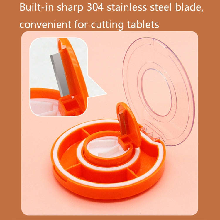 Portable Sealing Pill Boxes Large Capacity Multi-Grown Small Medicine Box(Orange)