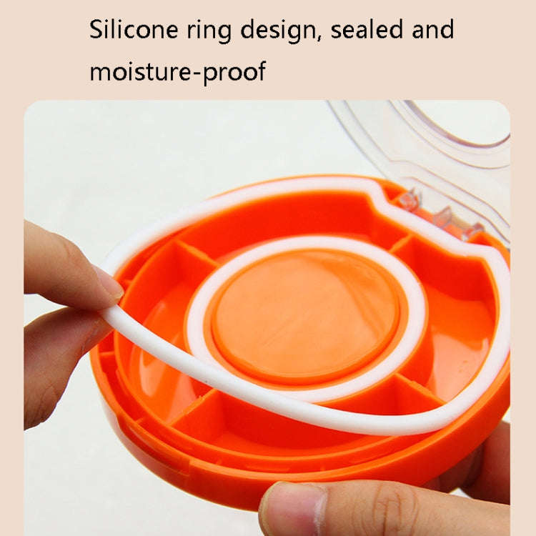 Portable Sealing Pill Boxes Large Capacity Multi-Grown Small Medicine Box(Orange)