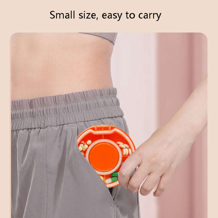 Portable Sealing Pill Boxes Large Capacity Multi-Grown Small Medicine Box(Orange)