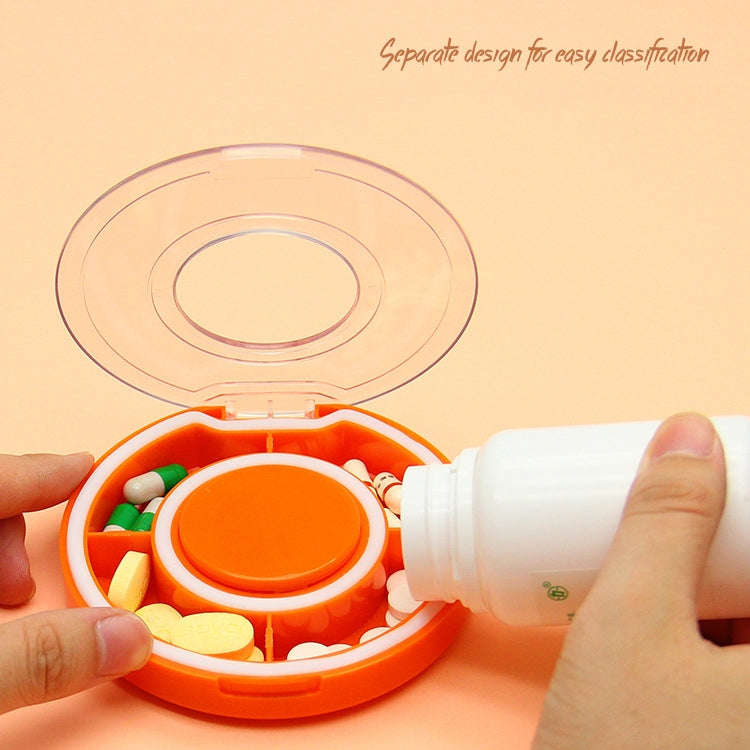 Portable Sealing Pill Boxes Large Capacity Multi-Grown Small Medicine Box(Orange)