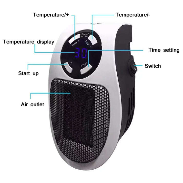 Household Multifunctional Intelligent Temperature Control Small Heater, Specification: UK Plug