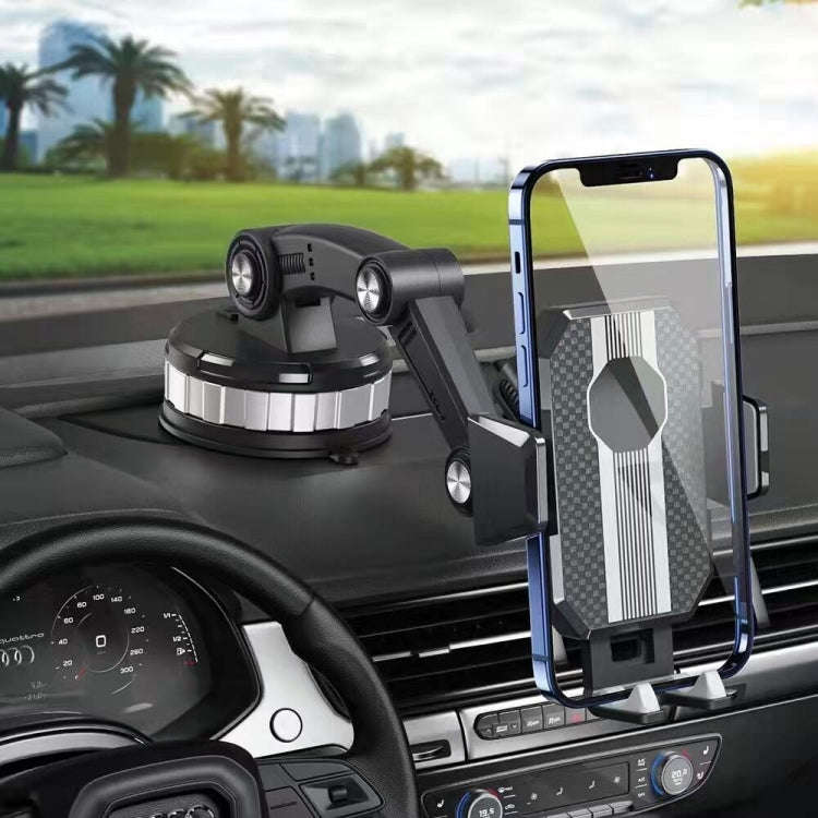 X-0566 Big Suction Cup Car Phone Holder Center Console Phone Holder(Black Gray)