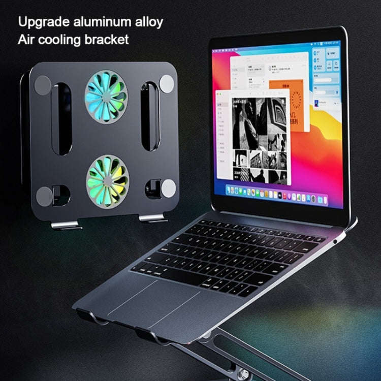 BONERUY P43F Aluminum Alloy Folding Computer Stand Notebook Cooling Stand, Colour: Silver with Ty...