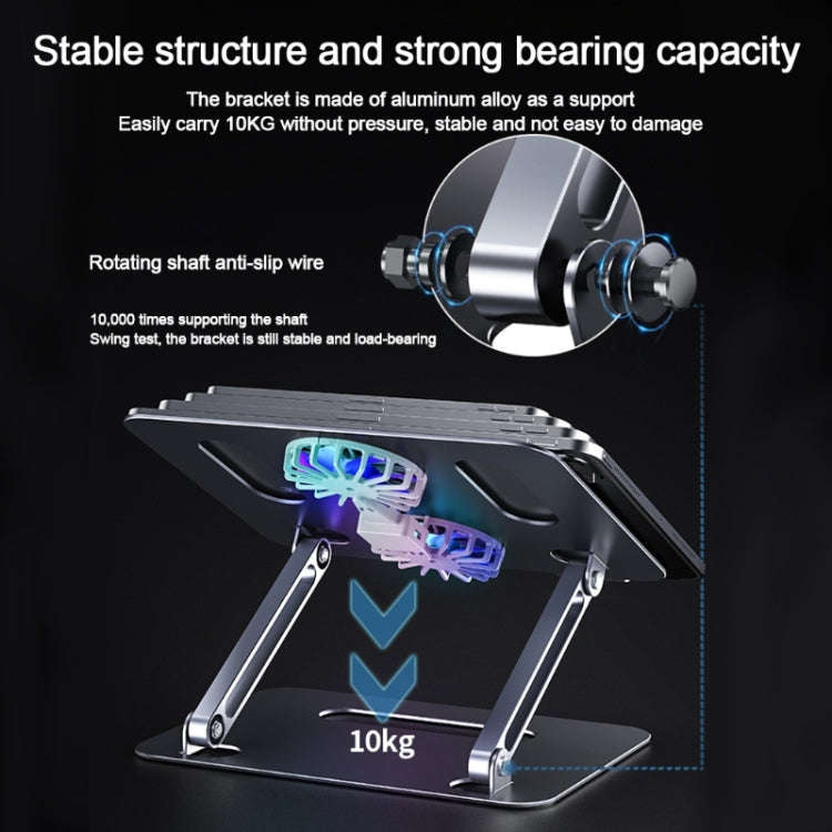 BONERUY P43F Aluminum Alloy Folding Computer Stand Notebook Cooling Stand, Colour: Silver with Ty...