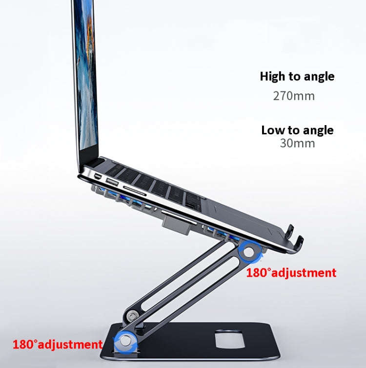 BONERUY P43F Aluminum Alloy Folding Computer Stand Notebook Cooling Stand, Colour: Silver with Ty...