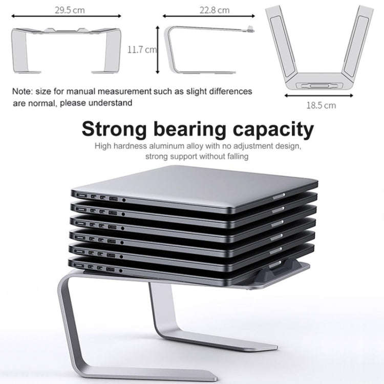 BONERUY P49 Aluminium Alloy Heat-Dissipating Notebook Holder Storage Heightened Holder(Silver)