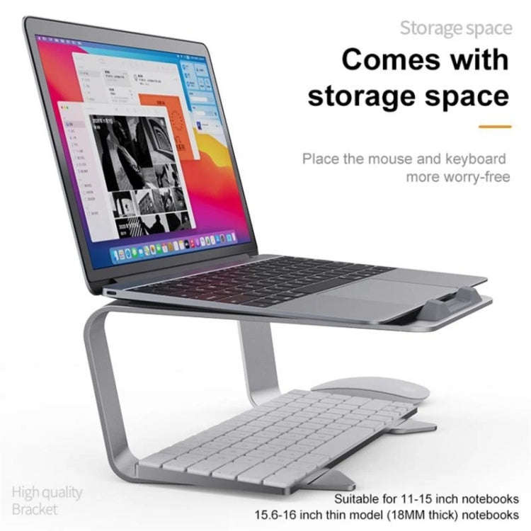 BONERUY P49 Aluminium Alloy Heat-Dissipating Notebook Holder Storage Heightened Holder(Silver)