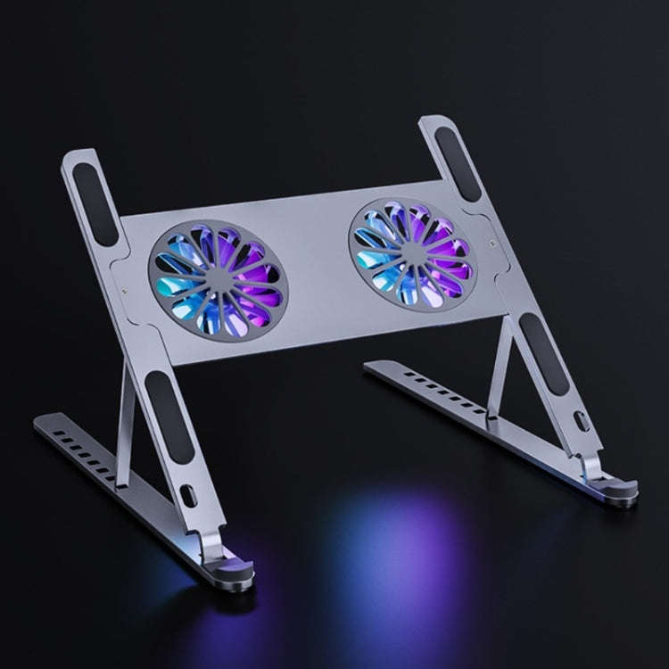 BONERUY P11F Notebook Cooling Bracket Fan Aluminum Alloy Radiator, Colour: Silver