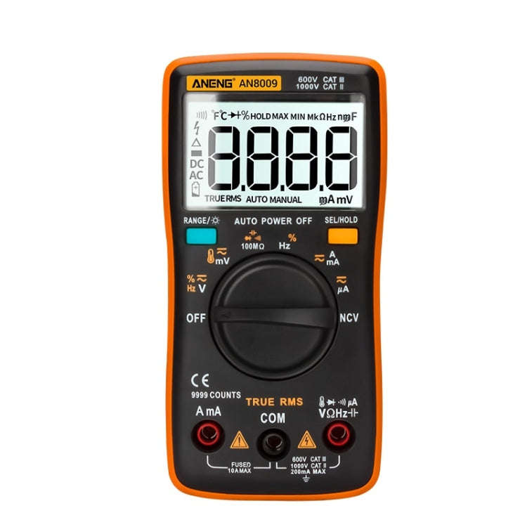 ANENG AN8009 NVC Digital Display Multimeter, Specification: Standard(Orange)