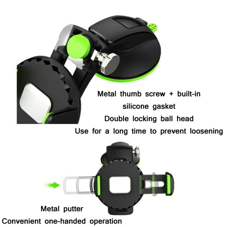 Car Diamond Suction Cup Mobile Phone Holder(Green)